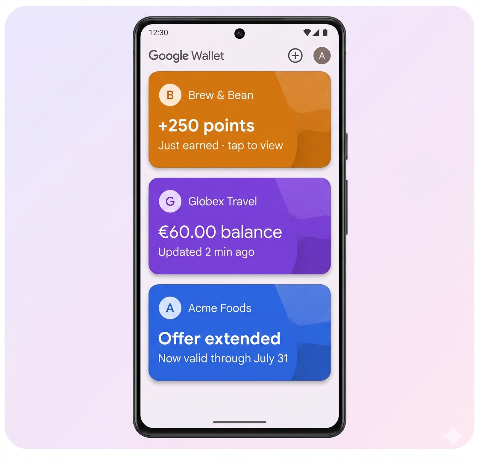 Google Wallet passes on phone